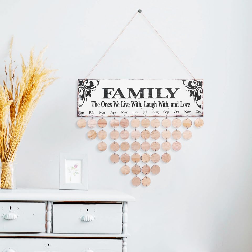 WINOMO Gifts for Mom Grandma Family Birthday Calendar with Tags - Image 2