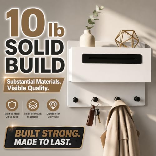 Wall Mounted Entryway Coat Rack with Mail Organizer and Motion - Image 7