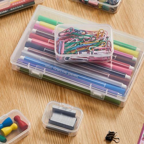 24 Pieces Mixed Sizes Rectangular Empty Mini Clear Plastic - Image 3