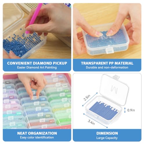 50PCS Diamond Painting Storage Containers Trays with Lids - Image 6
