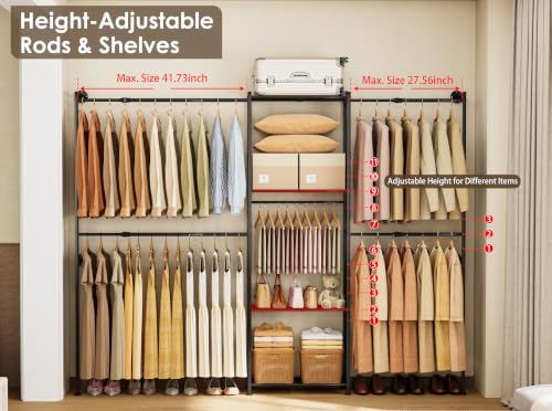 Wall Mounted Closet System, Expandable Clothing Rack with Shelves - Image 3