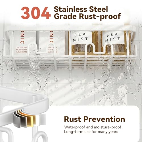 YASONIC Shower Caddy Adhesive, Rustproof Shower Orga | All Products - Image 6
