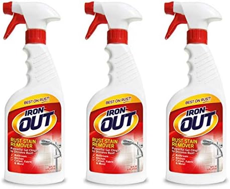 Iron Out Rust Stain Remover Spray Gel, 16 Fl. Oz. Bottle 3-Pack