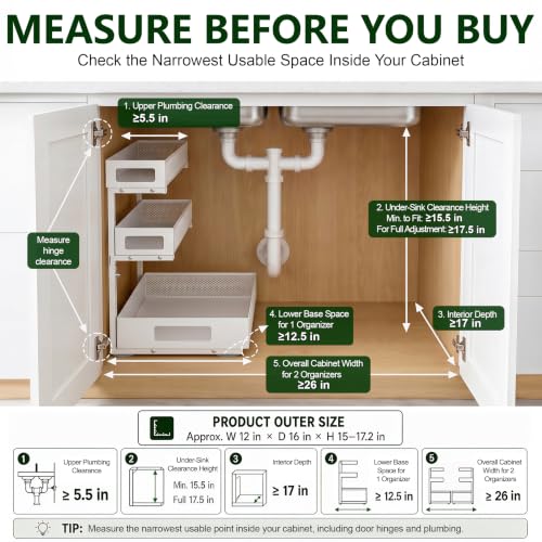 3 Tier Under Sink Organizer for Bathroom, Pull Out D | All Products - Image 4