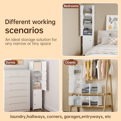MAGINELS 5 Cube Storage Cabinet, Narrow Clothes Storage - Image 6