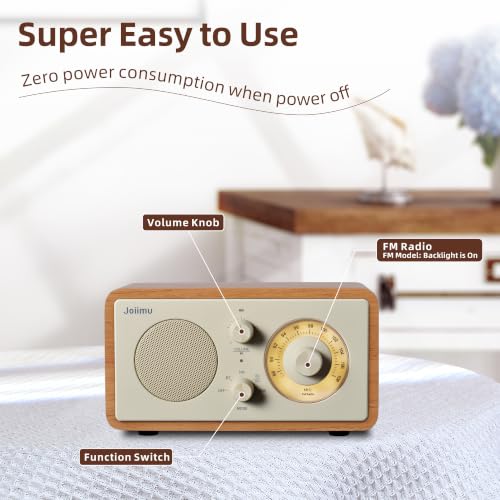 Vintage Small Radio Bluetooth Speaker for Home Office Kitchen - Image 4