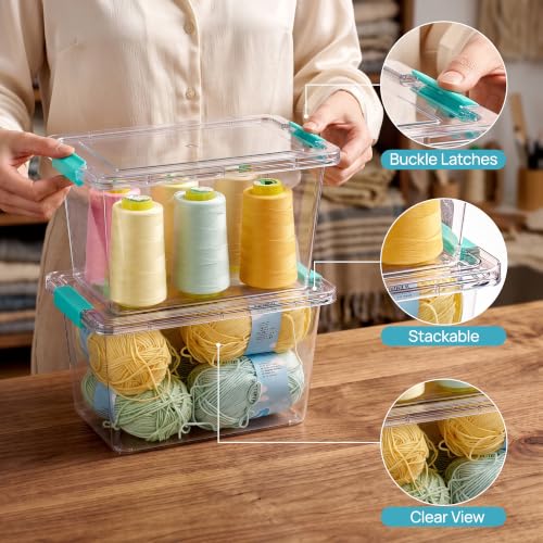 Vtopmart 4 Pack 5 Qt Clear Storage Bins with Lids for Toy & Craft - Image 7