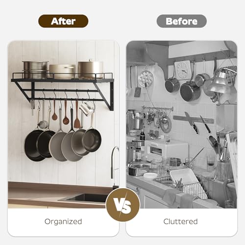 YATINEY Wall Mounted Pot Rack, 23.8 Inch Pot and Pan | All Products - Image 7