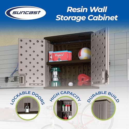 Suncast 4 Cu. Ft Wall Mounted Garage Cabinet Storage - Image 5