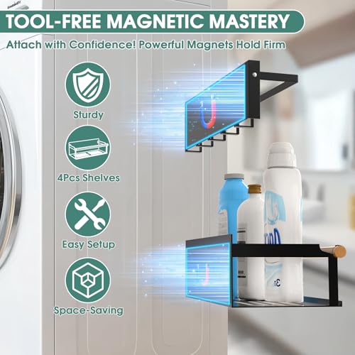 POLRAI 4 Pack Magnetic Shelves for Washing Machine M | All Products - Image 3
