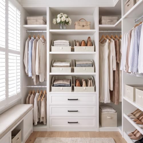 GRANNY SAYS Trapezoid Closet Storage Bins, Small, Beige, 3-Pack - Image 5