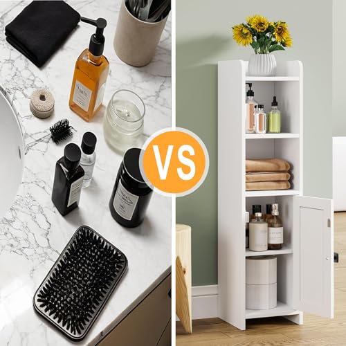 Lomojo Small Bathroom Storage Cabinet Corner, 7.87"Dx7.87"W - Image 5