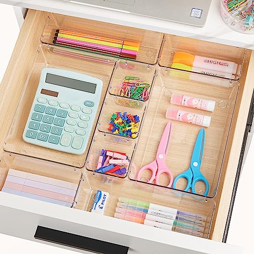 Vtopmart 25 PCS Clear Plastic Drawer Organizers Set, 4-Size - Image 7