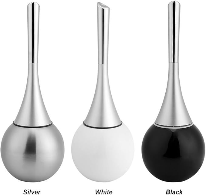 Toilet Brush and Holder Set, Toilet Brush Set Toilet Bowl Brush with Stainless Steel Base Toilet Bowl Brush and Holder for Home(01)