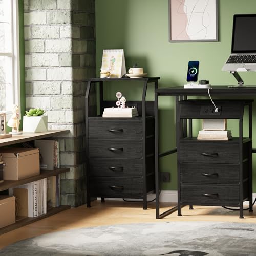 Furnulem Night Stand with Charging Station, 3 Drawers Bedside - Image 6