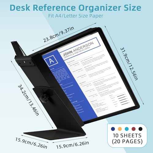 10-Pocket Desk Reference Organizer with Sturdy Metal | All Products - Image 3