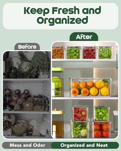 KEMETHY 11 Pack Refrigerator Organizers and Storage, Stackable - Image 6
