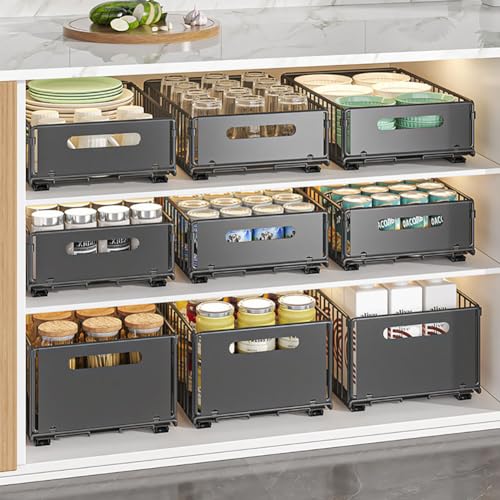 YunNasi Pull Out Cabinet Organizer, Black - Image 6