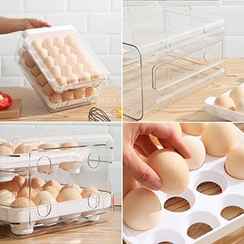 HOMQUEN Egg Holder, Clear Plastic - 2 Layer/40 Grid | All Products - Image 7