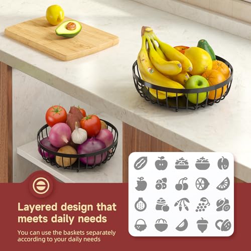Sevenblue 2 Tier Large Fruit Bowl for Kitchen Counte | All Products - Image 5