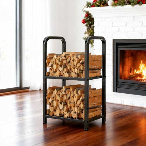 Firewood Rack Outdoor Indoor, 2-Tier Heavy Duty Metal - Image 5