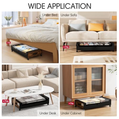 Yecaye Under Bed Storage with Wheels, 2Pack Under Bed - Image 7