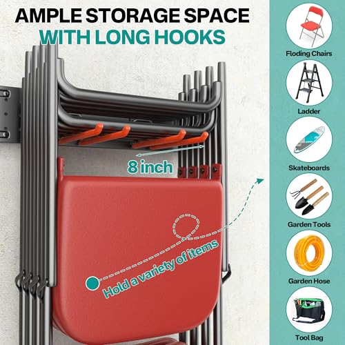Garage Tool Storage Organizer, Wall Mount Garden Tool Rack - Image 5