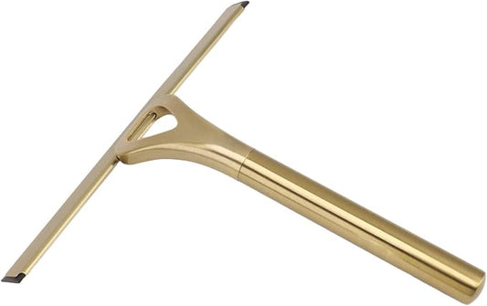 Stainless Steel Squeegee Tools, Window Glassware Household Bathroom Squeegees Mirror Artifact Glass Brush for Scratch Glass Cleaner Gold Tile Ceramic Shower Squeegees