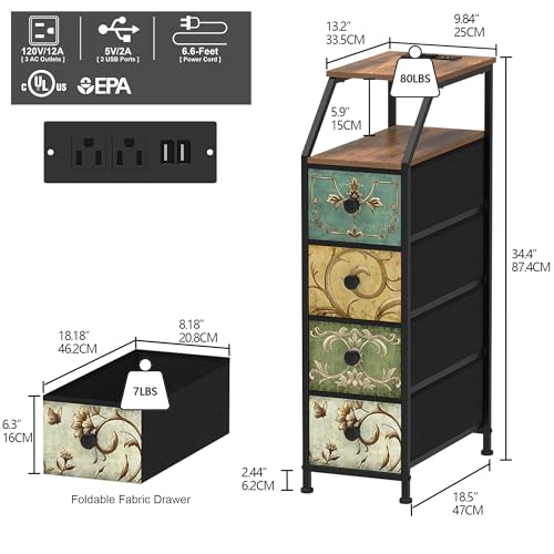 Tohomeor Narrow Dresser Tall Skinny Storage Tower Vertical Slim - Image 4