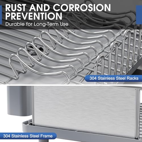 Urackify Stainless Steel Dish Drying Rack for Kitchen Counter - Image 5