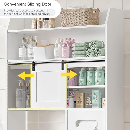 VECELO Over The Toilet Storage Cabinet with Sliding Doors - Image 4