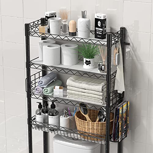 Hodonas Over Toilet Bathroom Organizer, Black - Image 5