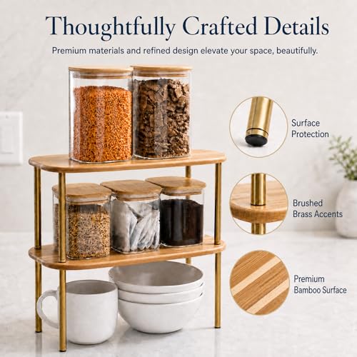Ibyx Stackable Shelves Organizer for Kitchen, Set of 2 - Image 7