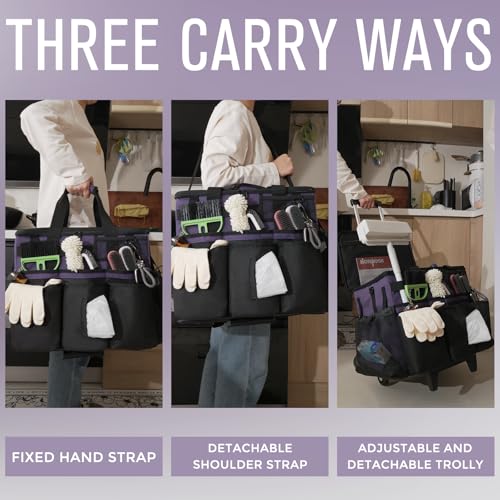 SCAVATA Rolling Cleaning Caddy Bag with Detachable Trolley - Image 7