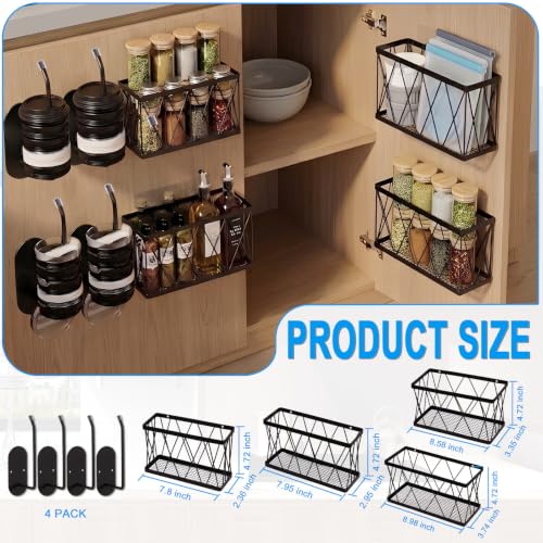 8 Pack Adhesive Cabinet Door Organizer - Image 4