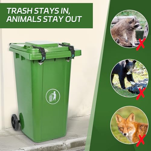 Trash Can Locks for Animals, Raccoon and Bear Proof Straps - 2PCS - Image 3