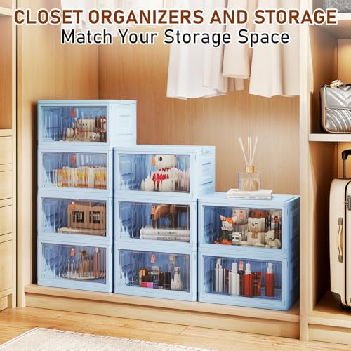 Wise Oannes Closet Organizers and storage with Wheels, 23QT Blue - Image 6