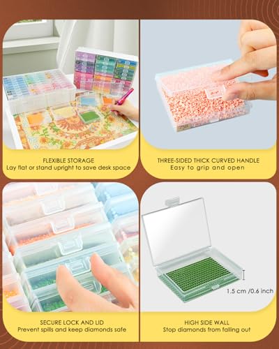 Diamond Art Trays with Lids, 60PCS Diamond Painting Storage - Image 6