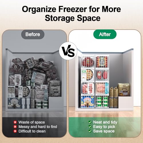 Freezer Organizer Bins, 4 Pack Big Baskets for 5/ 7 Cu.FT - Image 7
