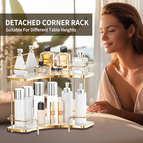 Seoneiro 2 Tier Corner Bathroom Counter Organizer, Cosmetic - Image 6