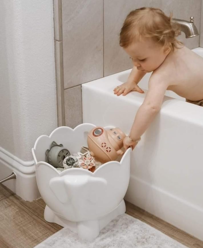 Bath Toy Storage - Off-White - 2 Piece Baby Bathtub Toy - Image 3