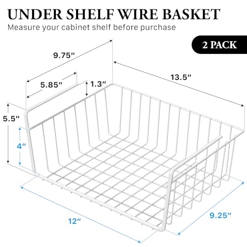 Simple Houseware 2-Pack Under Shelf Wire Metal Baske | All Products - Image 3