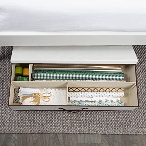 Household Essentials Gift Wrap Organizer with Lid, Natural - Image 3