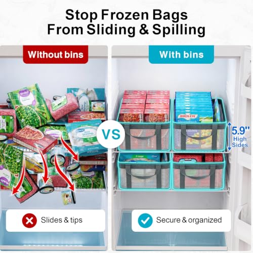Freezer Organizer Bins - Sturdy Fabric & Stainless Steel Support - Image 7