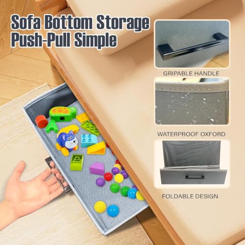 LILXIU Under Couch Storage, 2 Pack Foldable Under Sofa Storage - Image 6