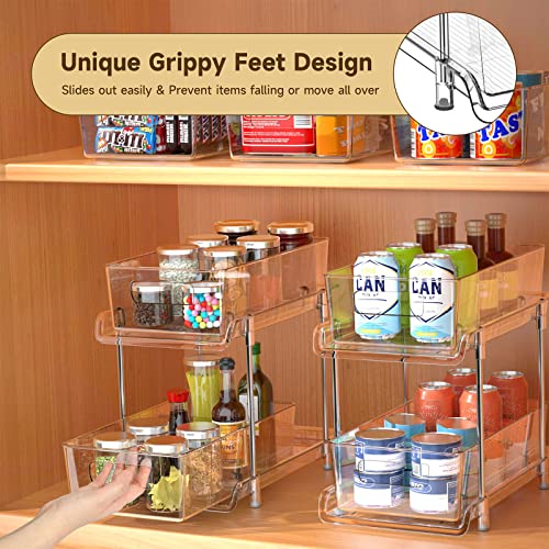 HIHEGD 2-Tier Bathroom Organizer with Dividers, Clear Under Sink - Image 7