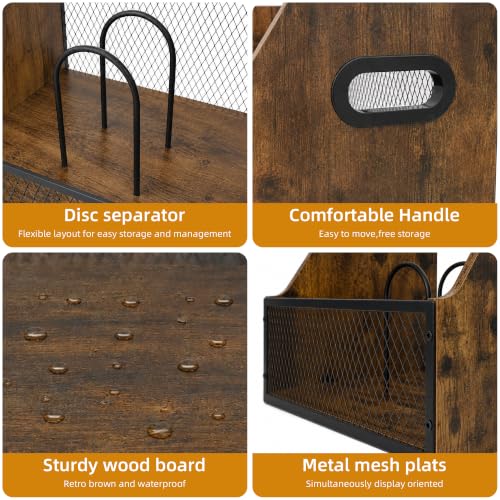 Vinyl Record Storage Crate for 60+ Records, Wooden Record Holder - Image 6