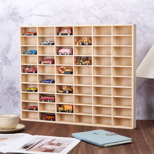 UNICRAFTALE 60-Grid Wooden Display Shelf for Action Figures & - Image 3
