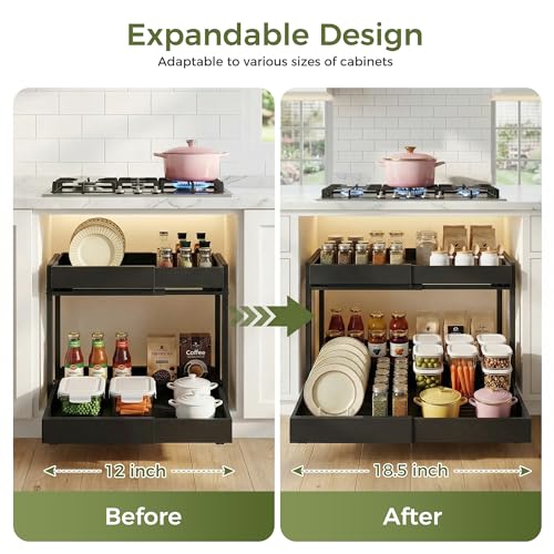 Abalter Expandable Pull Out Cabinet Organizer,2-Tier | Pull Out Organi - Image 3