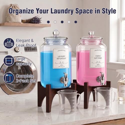 Glass Laundry Detergent Dispenser, 108oz (2 Pack) | Home Organization - Image 5
